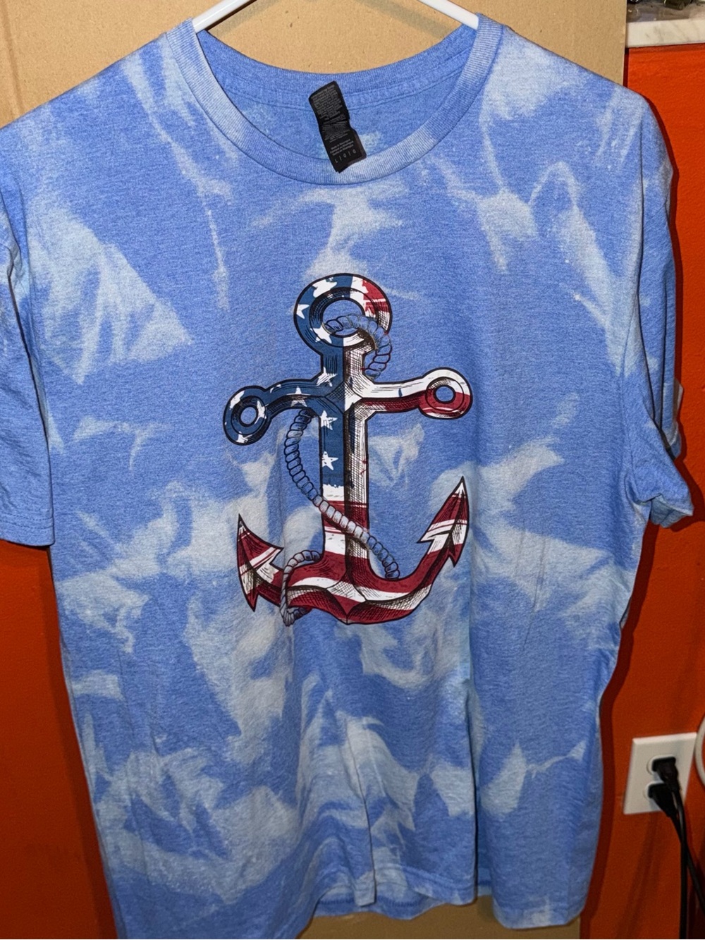 Women’s Blue Tie-Dye Anchor Graphic Tee
